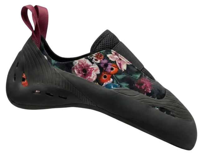Dark floral slip-on climbing shoe
