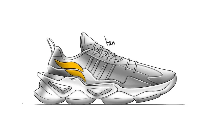 Sketch with yellow accent