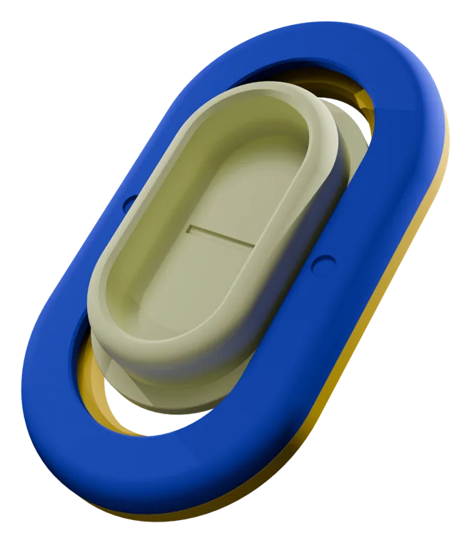 Pocket Wrestler Bhive colorway, blue frame with a cream inner track