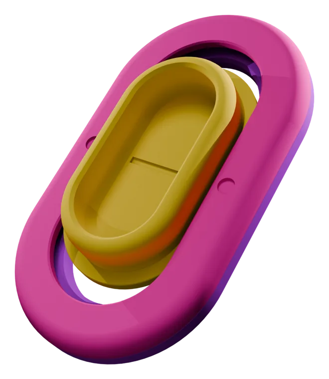 Pocket Wrestler Flowstate colorway, pink frame with a yellow inner track