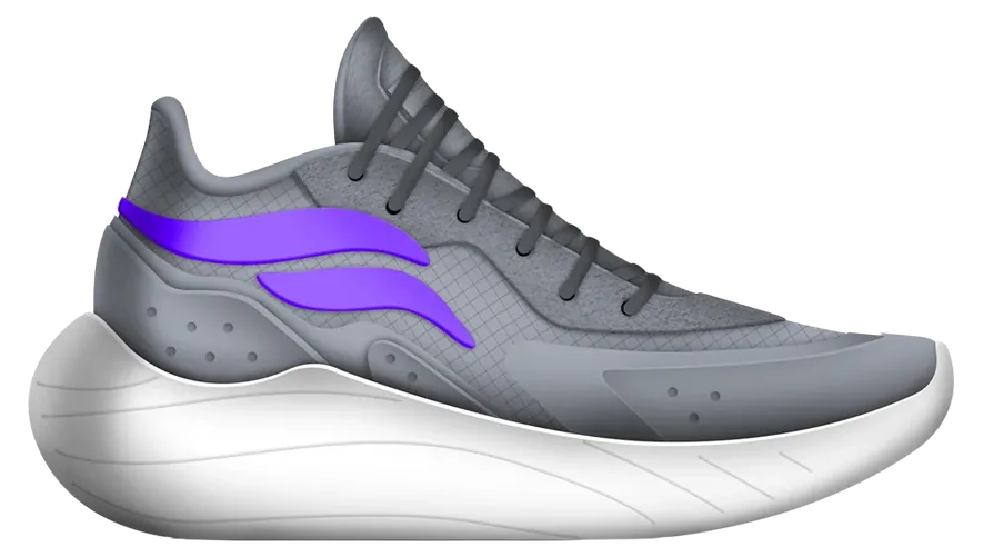 CMF render, grey knit runner with purple overlay