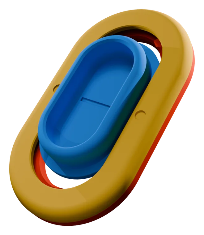Pocket Wrestler B24 colorway, yellow frame with a blue inner track