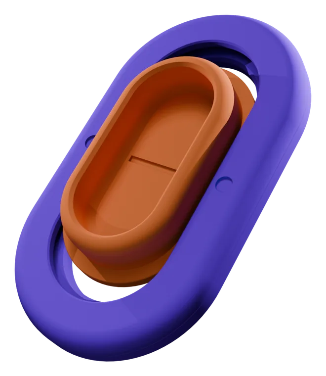 Pocket Wrestler Vertex colorway, purple frame with a orange inner track