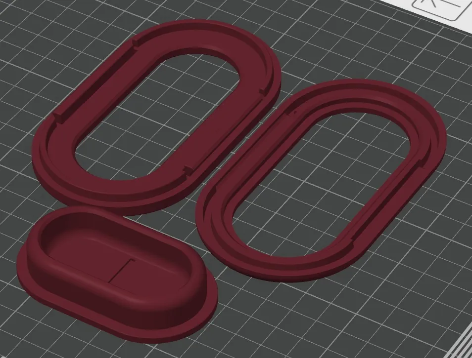 Pocket Wrestler parts laid out in slicer software