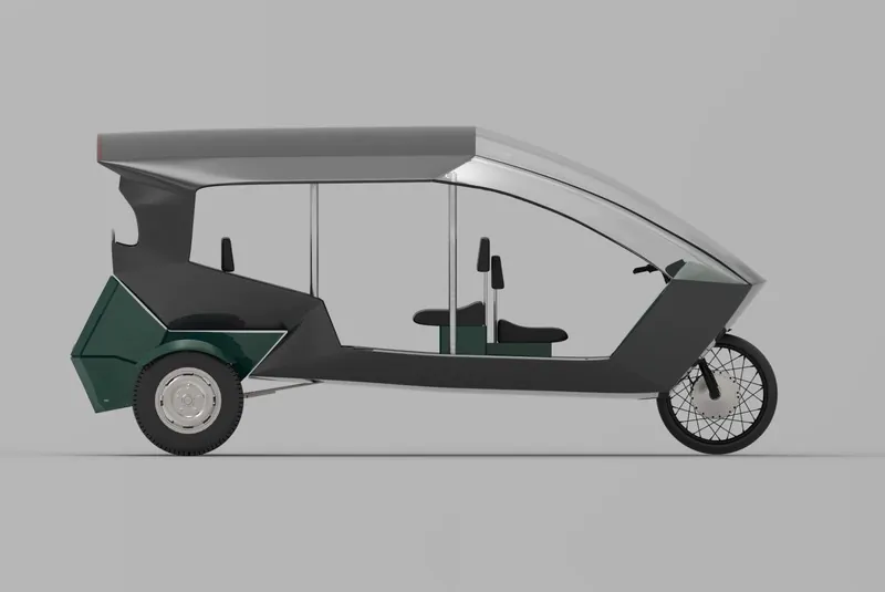 Side view render of the e-trike