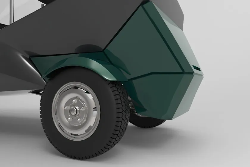Render of the rear wheel housing